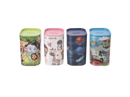 Pokladnička plastová  KIDS, mix dekorů