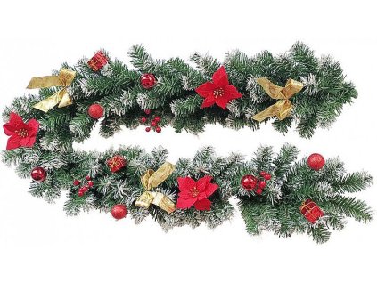 Girlanda MagicHome červená ozdobená, 180cm