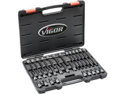 Sada nástrčných hlavic HEX 3/8" v kufru, 30 ks - V6019