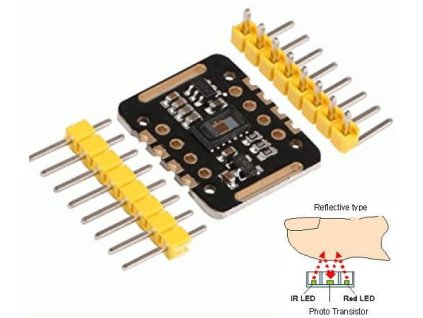 Snímač srdeční frekvence a pulsní oxymetr, modul s MAX30102