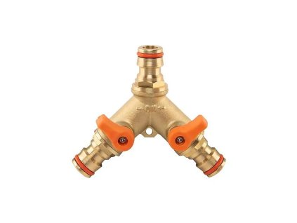 Mosazná rozdvojka s ventily