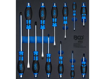 Sada šroubováků v pěnové výplni do dílenského vozíku, 12 dílů - B4122