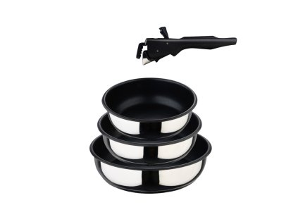Bergner Sada pánví nerez s nepřilnavým povrchem  Click&Cook 3 ks 18, 20, 24 cm BG-32292-MM