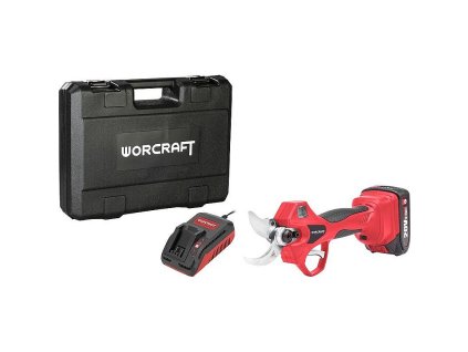 Aku nůžky na větve Worcraft CSC-S20LiB, 20V, Li-Ion, 30mm, 1x 2.0 Ah akumulátor, 1x nabíječka, kufr
