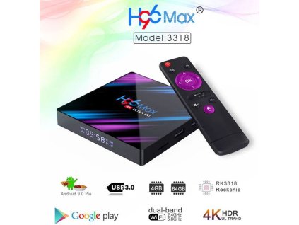 Smart TV box H96 MAX RK3318, 4GB RAM, 64GB ROM