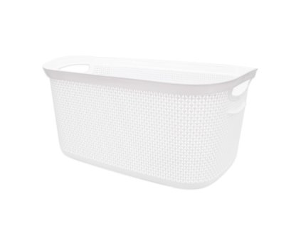 Koš prádelní 50x31,5x23cm 29L  PEARL bílá