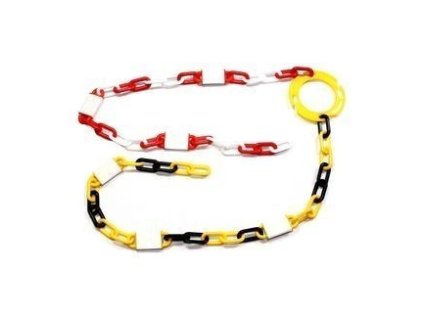 Plastový reflexní žlutočerný řetěz pro ohražení - PRC08-51