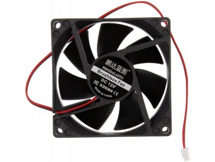 Ventilátor 80x80x25mm 12V/0,17A, kuličková ložiska