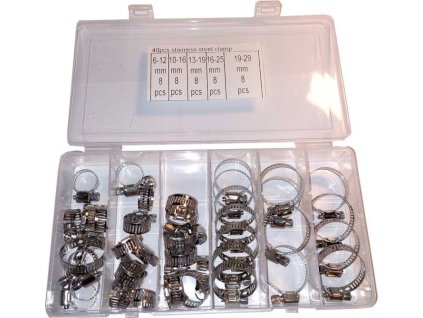 Hadicová spona - sada 40ks hadicovýych spon (6-29mm)