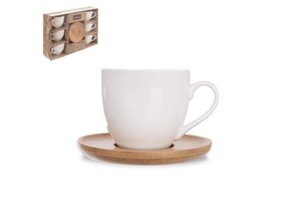Hrnek porcelán 0,14L s podšálkem sada 6ks  WHITELINE