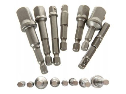 Sada adaptérů, redukcí, 8ks, 1/4”, 3/8”, 1/2”, Kraft&Dele KD1559