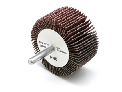 Kotouč lamelový brusný 60 x 30 mm, Ø 6 mm, P40, na stopce