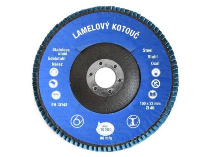 Lamelový brusný kotouč Zirkon Ø150 x 22 mm, zrnitost 40