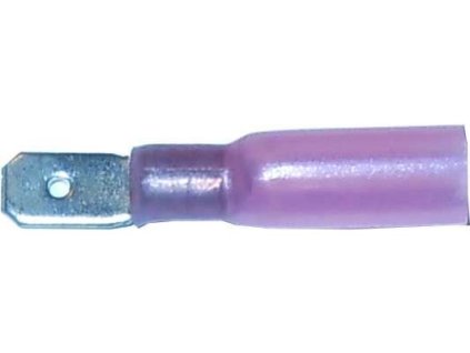 Faston-konektor 4,8mm se smršťovací bužírkou, kabel 0,5-1,5mm2