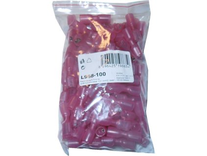 Faston-zdířka 6,3mm se smršť.bužírkou,kabel 0,5-1,5mm2, balení 100ks