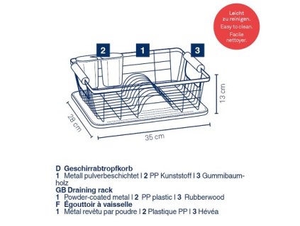 KELA Odkapávač na nádobí Rica kovový černý 35,0x28,0x13,0cm KL-11713