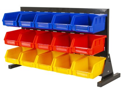 Kovový organizér na šroubky s 15 plastovými boxy - MSBRT2015