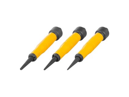 Sada děrovačů Premium, 3 dílná, s ergonomickou rukojetí