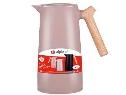 ALPINA-NK Termoska servírovací skleněný vnitřek 1 l růžová ED-223410ruzo
