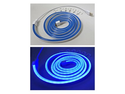 Flexibilní NEONOVÝ LED pásek - modrý, 1,8m, IP65, TRIXLINE