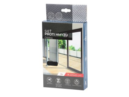Síť proti hmyzu na suchý zip FlyScreen2 220x65cm černá