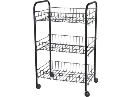 Regál drát 3 koše 40x26x62cm kolečka  EH
