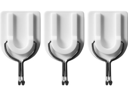 Háčky nástěnné samolepící 3ks U tvar, kov. nosn. 1,2kg