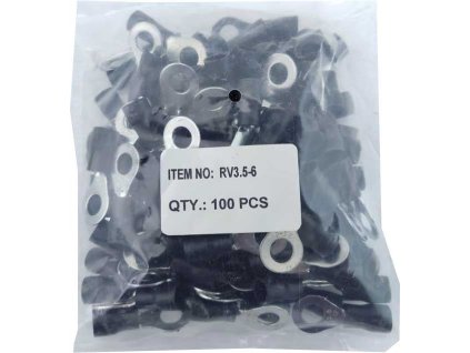 Oko kabelové 6,5mm černé (RV3,5-6), balení 100ks