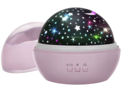 Projektor noční oblohy Deluxe růžový