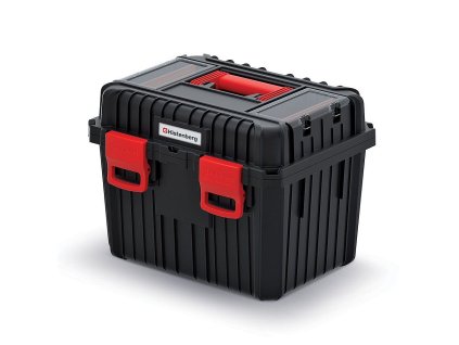 Kufr na nářadí HEAVY černý 445x360x337mm (přihrádky ve víku)