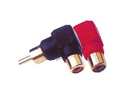 Redukce CINCH konektor/CINCH zdířka úhlová černá