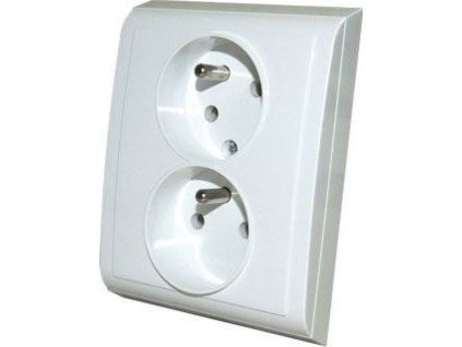 Dvojzásuvka 230V/10A pod omítku PRAKTIK 4FN 150 88.901 bílá