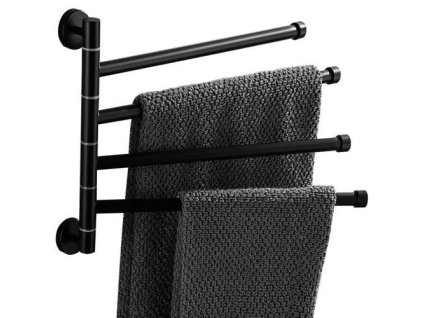 Čtyřramenný věšák na ručníky černý, Ruhhy