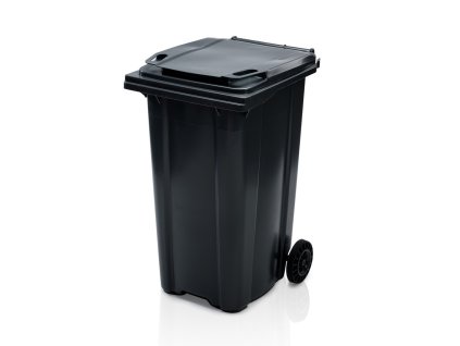 Popelnice 240L HDPE, kolečka, černá (NADROZMĚR)