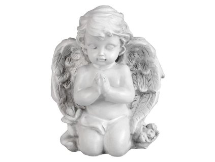Dekorace MagicHome Anděl modlicí, polyresin, na hrob, 9x7,5x11cm /8091611/