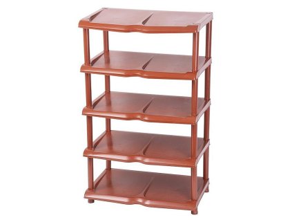 Regál na boty, 5 příčkový 48x30,5x86cm, hnědý