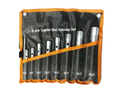 Klíč trubkový oboustranný, Zn, 6x7-20x22mm, set 8ks
