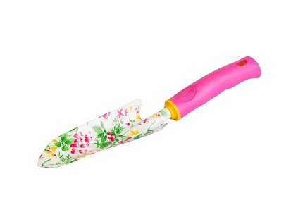 Lopatka sazenicová, 32x5,5 cm, s potiskem květů, růžová