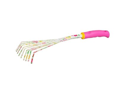 Hrabičky zahradnické, zahnuté, s potiskem květů, růžové