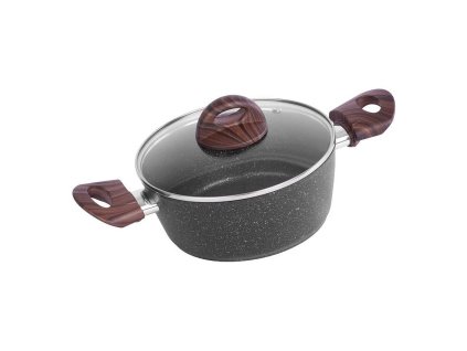 Hrnec s poklicí MagicHome Black Marble Line, 20cm, 2,2l