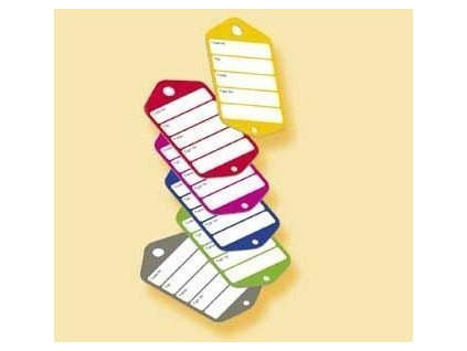 Červené Plastik visačky na klíče, velké 100 ks - 434020140