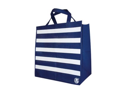 Taška nákupní textilní 34x36x22cm pruhy