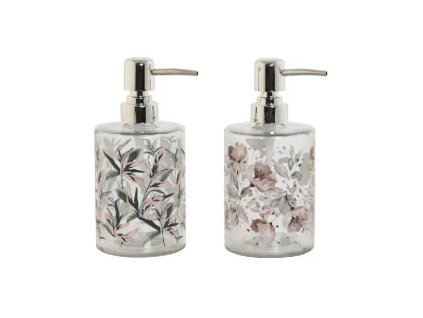 Dávkovač mýdla 400ml sklo NATURE, mix dekor