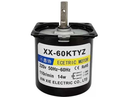 Synchronní motorek 60KTYZ, 230V~ 14W s převodovkou, 15RPM
