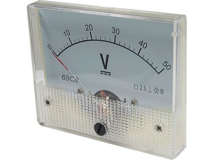 Analogový panelový voltmetr 69C9 50V DC