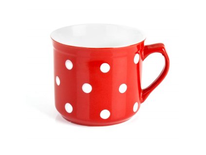Hrnek keramika 660ml  BIG PUNTÍK červený