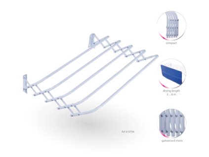 Sušák nástěnný harmonika 60cm  TRIO60