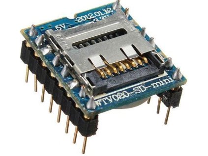 Přehrávač MP3 mini WTV020-SD-16P pro Arduino