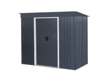 Zahradní domek plech, antracit, se základnou, 217x110x174 cm