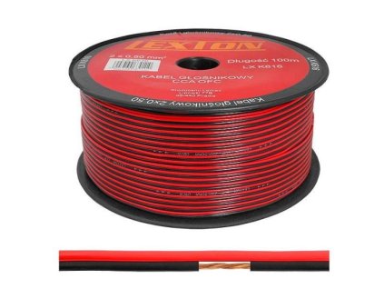 Dvojlinka 2x0,5mm2 CCA,  červeno-černá